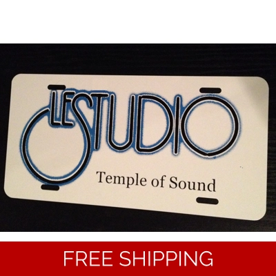 Le Studio License Plates White Black & Blue Logo Tos N/C